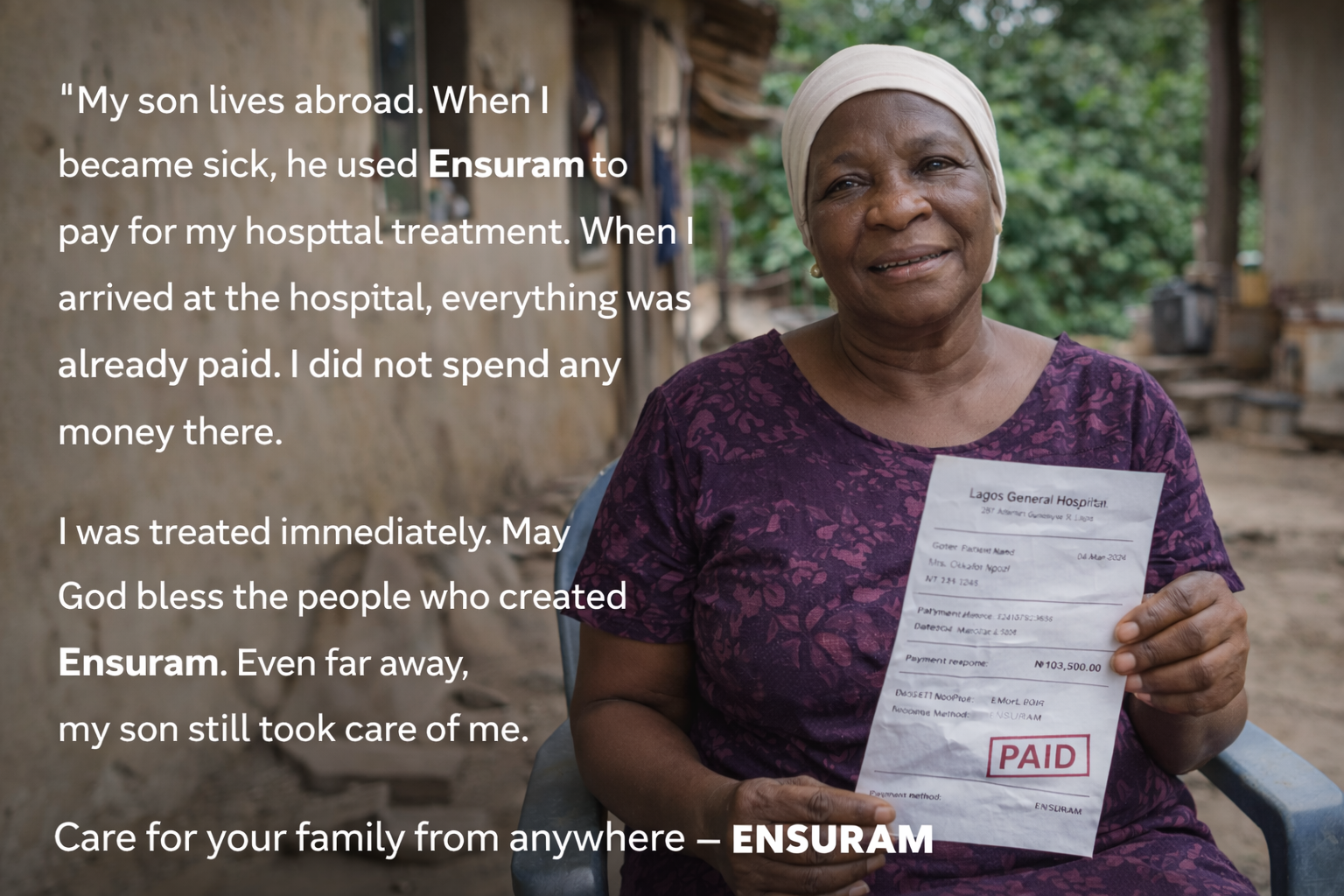 Happy Ensuram client testimonial - Nigerian healthcare payment success story